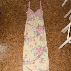 Blue Blush Floral Maxi Dress - Pink and Cream